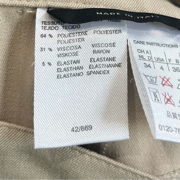 MaxMara light tan weekend stretch high waist straight leg trouser pants size 4 - Picture 8 of 13